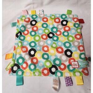 Bright Starts Taggies Security Blanket Plush Lovey Yellow Geometric Circles